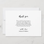 Moderne chique bruiloft Bedankt Script Foto (Achterkant)