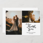 Moderne chique bruiloft Bedankt Script Foto (Voorkant / Achterkant)