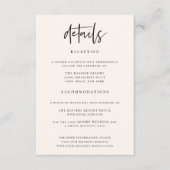 Moderne chique bruiloft details informatiekaartje (Voorkant)