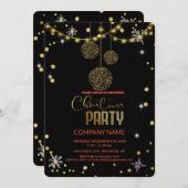 Moderne Chique Corporate, Kerst gouden decoratie Kaart (Voorkant / Achterkant)