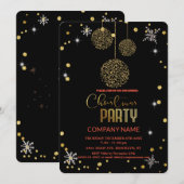 Moderne Chique Corporate, Kerst gouden decoratie Kaart (Voorkant / Achterkant)