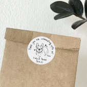 Moderne Chique Custom Grappige Bulldog hond bruilo Ronde Sticker