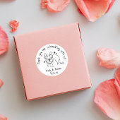 Moderne Chique Custom Grappige Bulldog hond bruilo Ronde Sticker