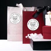 Moderne Chique Custom Grappige Yorkie Hond Bruilof Ronde Sticker