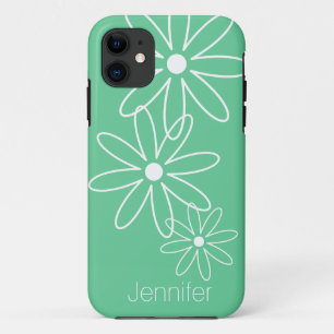 Moderne chique daisy bloem mint groen iPhone 11 ho Hoesje