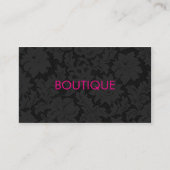 Moderne chique donkergrijze kanten patroon Boutiqu Visitekaartje (Voorkant)
