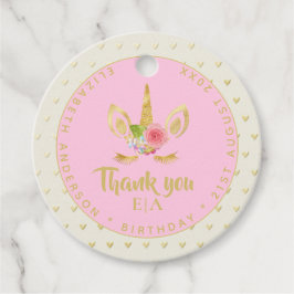 Moderne Chique Eenhoorn Gezicht Goud Dank u Naam Bedankjes Labels