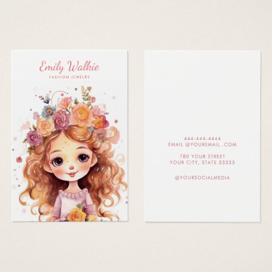 Moderne chique eenvoudige sieraden oorbel display  visitekaartje (Voorkant /achterkant)