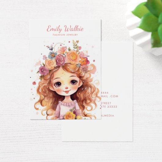 Moderne chique eenvoudige sieraden oorbel display  visitekaartje (Bureau)