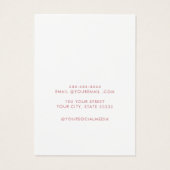 Moderne chique eenvoudige sieraden oorbel display  visitekaartje (Achterkant)