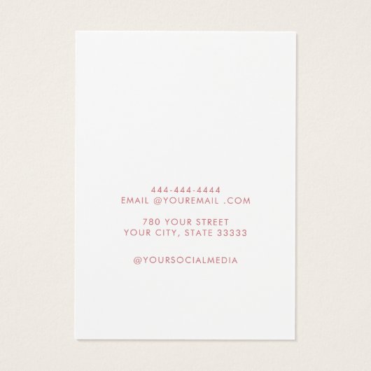 Moderne chique eenvoudige sieraden oorbel display  visitekaartje (Achterkant)