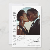 Moderne chique Elegant Minimalistische 2 foto's br Save The Date (Voorkant)