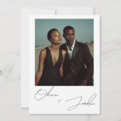 Moderne chique Elegant Minimalistische 2 foto's br Save The Date (Achterkant)