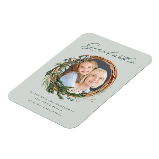 Moderne chique elegante bladkrans foto magneet (Linkerzijde)