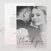 Moderne chique elegante blush roze foto bruiloft bedankkaart (Voorkant / Achterkant)