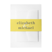 Moderne chique elegante gele blauwe buikband uitnodigingen wikkel (Voorkant Voorbeeld)