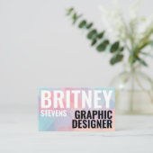 Moderne chique elegante geometrische pasteldriehoe visitekaartje (Staand voorkant)