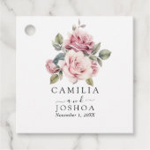 Moderne chique elegante romantische roze roos brui bedankjes labels (Voorkant)