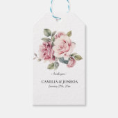 Moderne chique elegante romantische roze roos brui cadeaulabel (Voorkant)