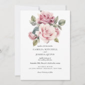 Moderne chique elegante romantische roze roos brui kaart (Voorkant)