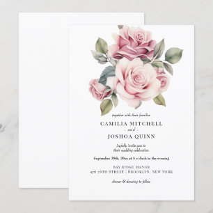 Moderne chique elegante romantische roze roos brui kaart
