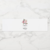 Moderne chique elegante romantische roze roos brui waterfles etiket (Enkel label)