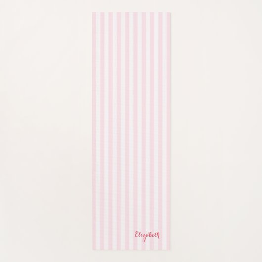 Moderne chique elegante roze strepen monogram oefe yogamat (Voorkant)