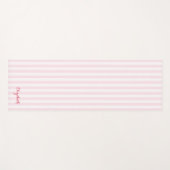 Moderne chique elegante roze strepen monogram oefe yogamat (Voorkant (horizontaal))