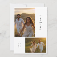 Moderne chique elegante save the date fotokaart