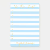 Moderne chique elegante trendy blauwe voering om t post-it® notes (Voorkant)