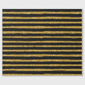 Moderne chique elegante zwart en gouden wikkelpap cadeaupapier (Vlak)