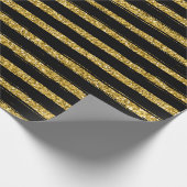 Moderne chique elegante zwart en gouden wikkelpap cadeaupapier (Hoek)