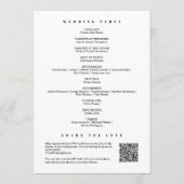 Moderne Chique Emerald Groene Monogram QR Code Bru Programmakaart (Achterkant)