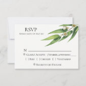 Moderne Chique Eucalyptus bruiloft RSVP (Voorkant)
