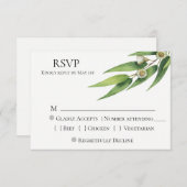 Moderne Chique Eucalyptus bruiloft RSVP (Voorkant / Achterkant)
