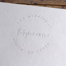 Moderne chique familienaam circulair adres