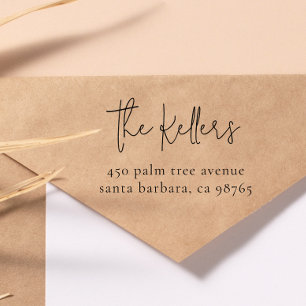 Moderne chique familienaam & thuisadres rubberstempel