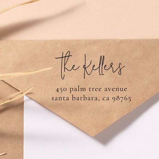 Moderne chique familienaam & thuisadres rubberstempel