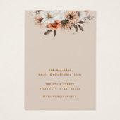 Moderne chique Floral sieraden oorbel display kaar Visitekaartje (Achterkant)