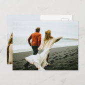 Moderne chique foto bruiloft briefkaart (Voorkant / Achterkant)