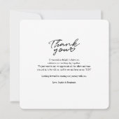 Moderne chique foto met de hand beletterd dank u notitiekaartje (Achterkant)