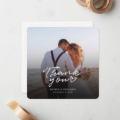 Moderne chique foto met de hand beletterd dank u notitiekaartje (Voorkant / Achterkant in situ)