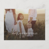 Moderne chique foto overlay familie nieuws kerst feestdagenkaart (Voorkant)