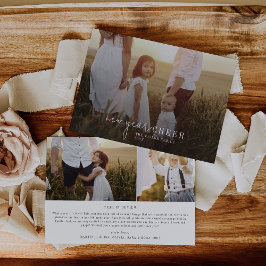 Moderne chique foto overlay familie nieuws Nieuwja Feestdagenkaart