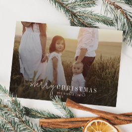 Moderne chique foto overlay kerst feestdagenkaart