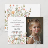 Moderne chique foto uitnodiging voor verjaardag (Voorkant / Achterkant)