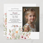 Moderne chique foto uitnodiging voor verjaardag (Voorkant / Achterkant)