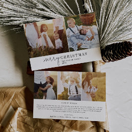 Moderne chique fotocollage Kerstmis nieuwsbrief Feestdagenkaart
