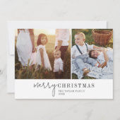Moderne chique fotocollage Kerstmis nieuwsbrief Feestdagenkaart (Voorkant)