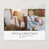 Moderne chique fotocollage Kerstmis nieuwsbrief Feestdagenkaart (Voorkant)